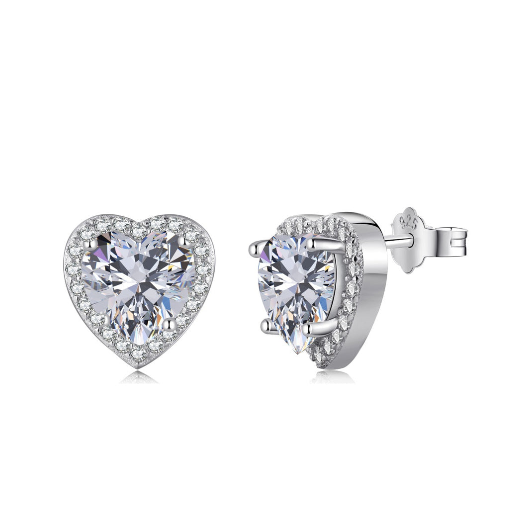 [Amore Jewels]Sparkling Heart Shape Lover Earrings