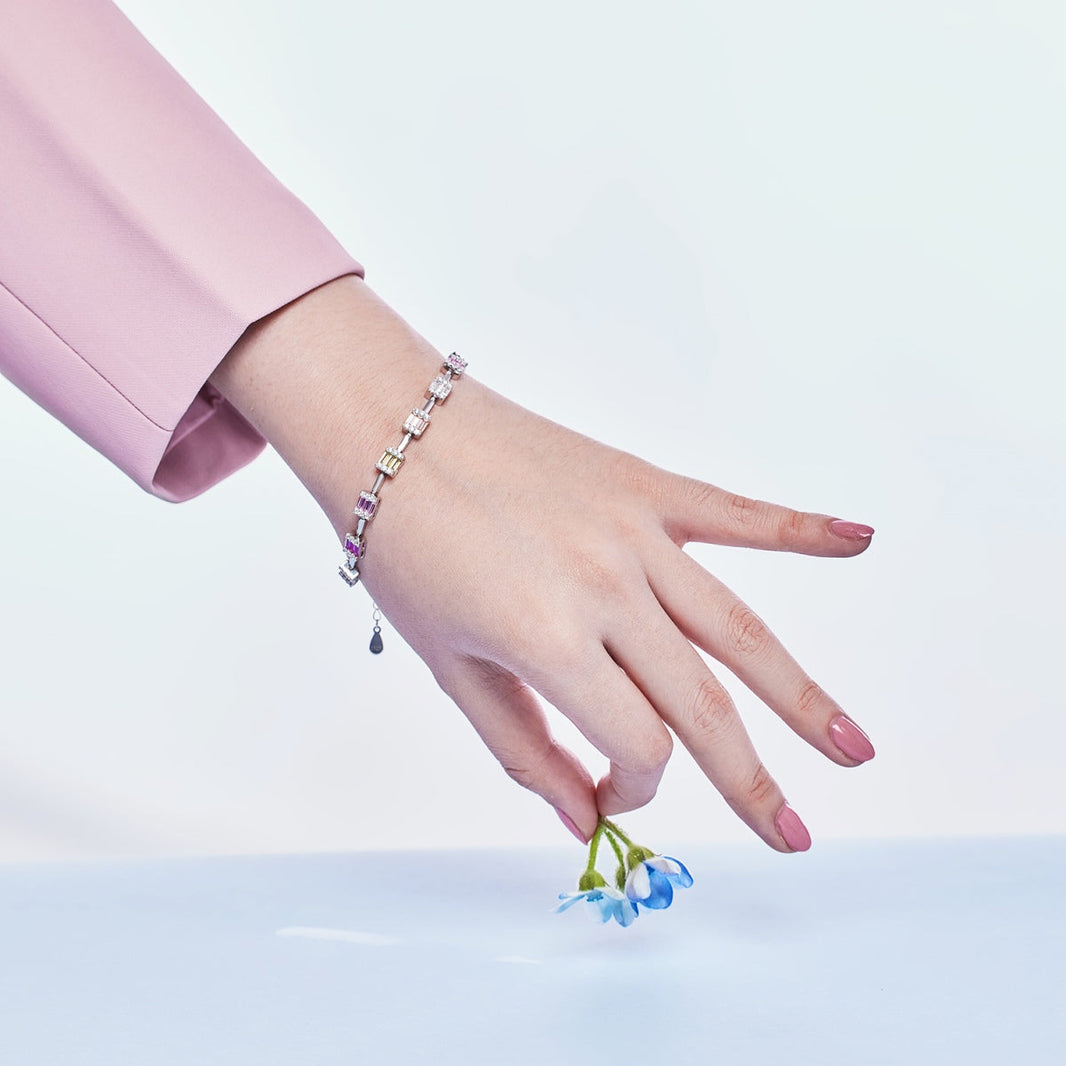 [Amore Jewels]Dainty Charming Emerald Cut Daily Bracelet