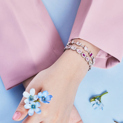 [Amore Jewels]Dainty Charming Emerald Cut Daily Bracelet