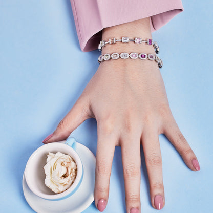 [Amore Jewels]Dainty Charming Emerald Cut Daily Bracelet