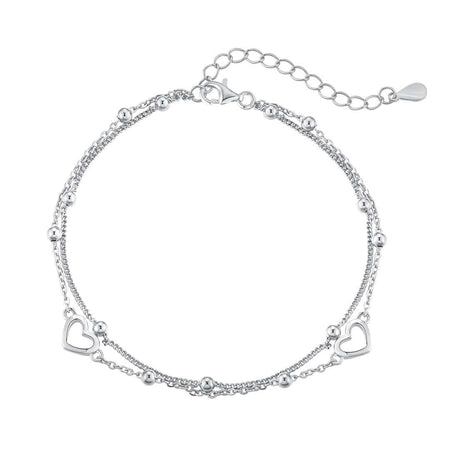 [Amore Jewels]Dainty Double Layer Love Heart Bracelet
