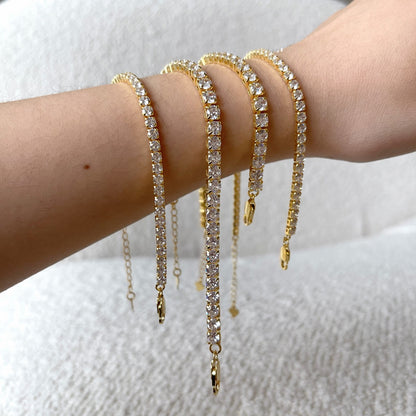 [Amore Jewels]Sparkling Radiant Princess Cut Tennis Bracelet