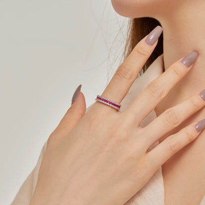 [Amore Jewels]Delicate Colorful Round Cut Daily Ring