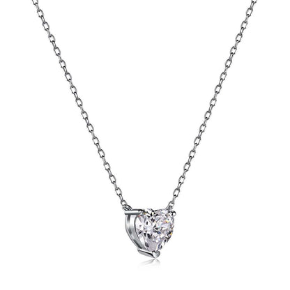 [Amore Jewels]Heart Shape Main Stone Pendant Collarbone Necklace