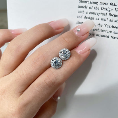 [Amore Jewels]Classic Princess Round Shape Earrings
