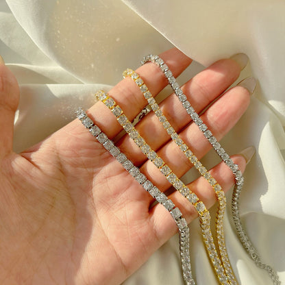 [Amore Jewels]Sparkling Radiant Princess Cut Tennis Bracelet