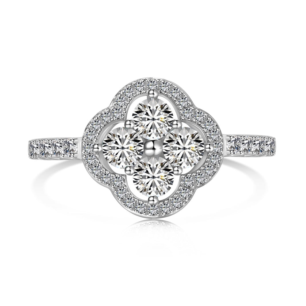 [Amore Jewels]Four Leaf Clover Flower Design Ring