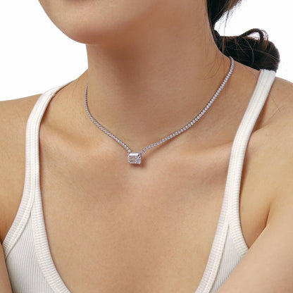 [Amore Jewels]4.0 Carat Elegant Radiant Cut Necklace
