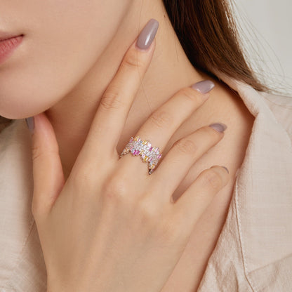 [Amore Jewels]Luxurious Colorful Radiant Cut Daily Ring