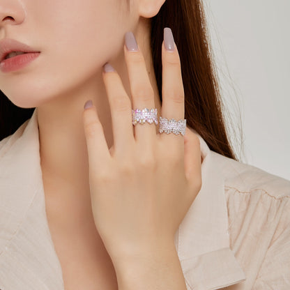 [Amore Jewels]Luxurious Colorful Radiant Cut Daily Ring