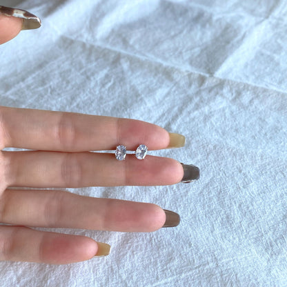 [Amore Jewels]Oval Classic Dignified Elegant Earrings
