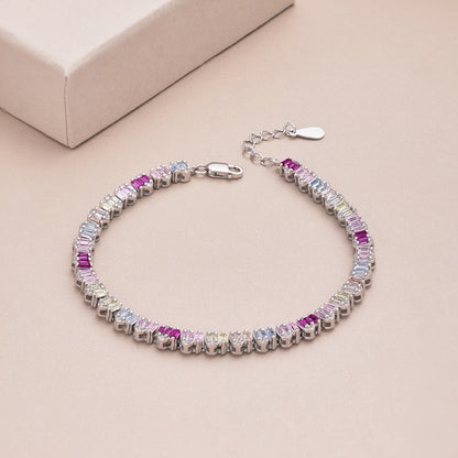 [Amore Jewels]Delicate Colorful Emerald Cut Party Bracelet