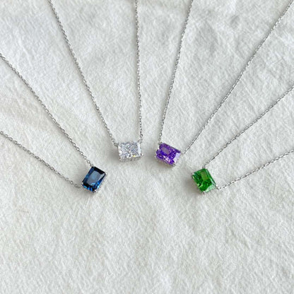 [Amore Jewels]Luxurious Square Shape Colorful Necalack