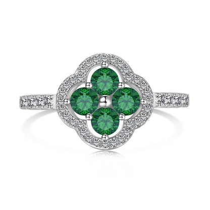 [Amore Jewels]Four Leaf Clover Flower Design Ring