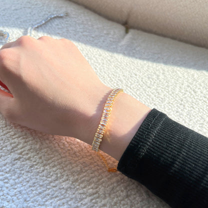 [Amore Jewels]Exquisite Emerald Cut Daily Bracelet