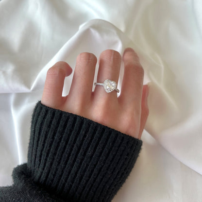 [Amore Jewels]Eternity Splashy Romantic Heart Shape Lover Ring