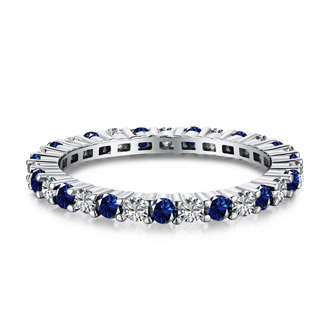 [Amore Jewels]Exquisite Colorful Round Cut Tennis Ring