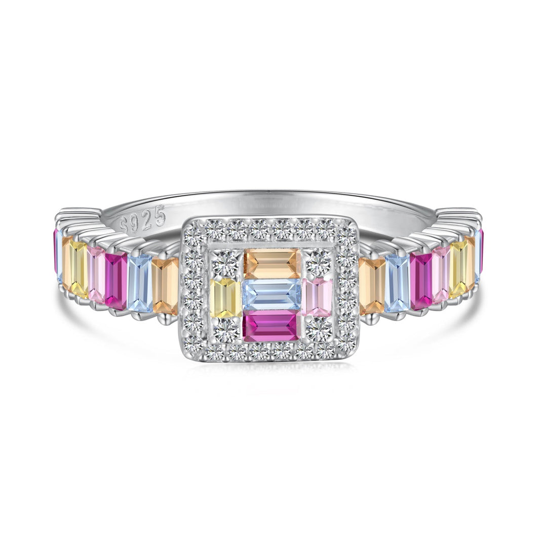 [Amore Jewels]Exquisite Colorful Radiant Cut Party Ring