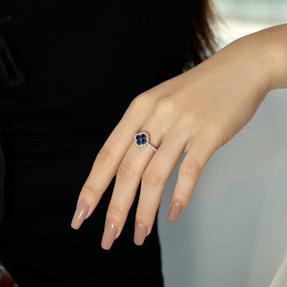 [Amore Jewels]Four Leaf Clover Flower Design Ring
