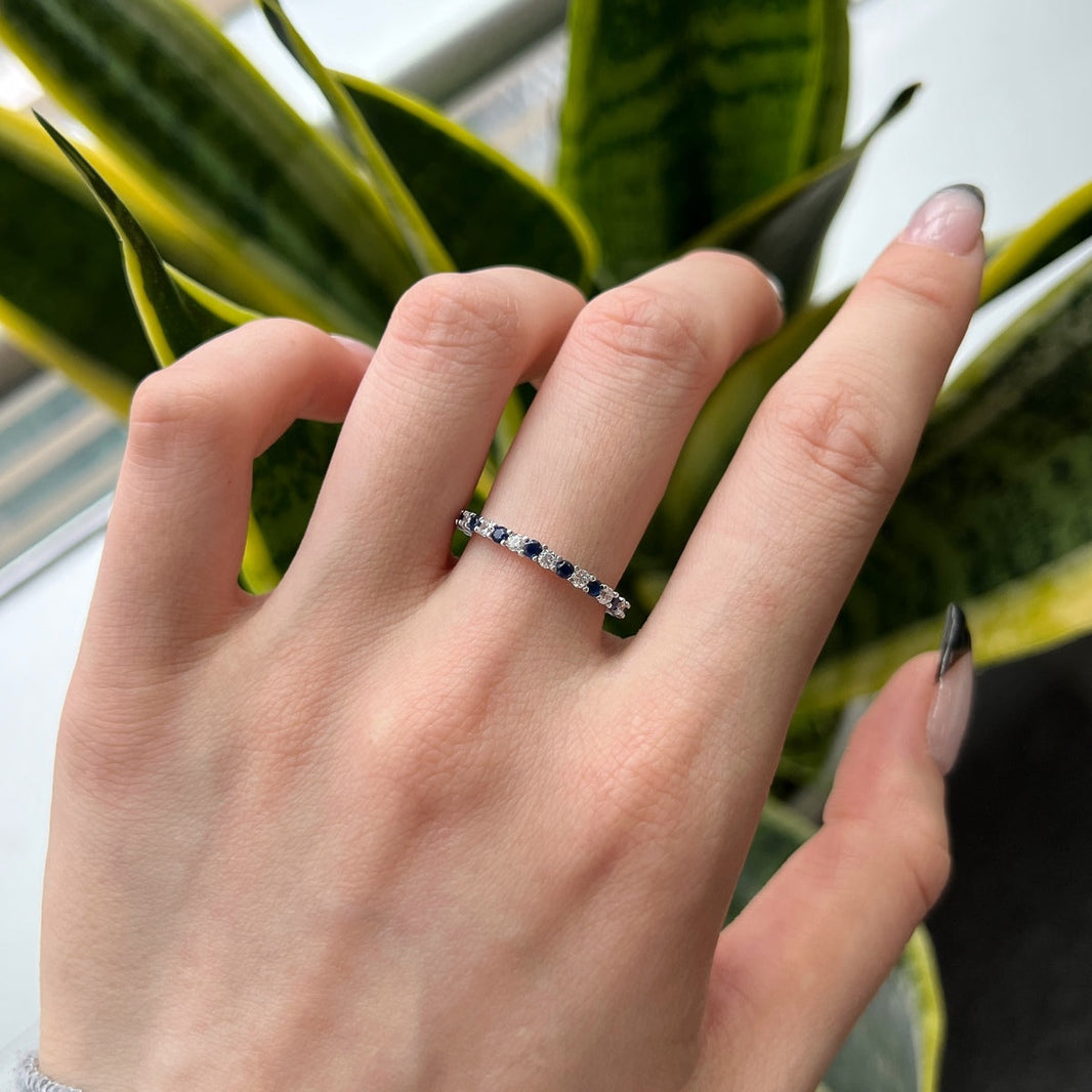 [Amore Jewels]Exquisite Colorful Round Cut Tennis Ring