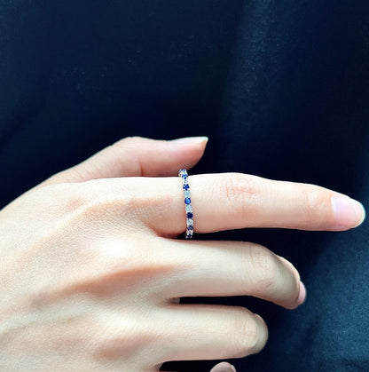 [Amore Jewels]Exquisite Colorful Round Cut Tennis Ring