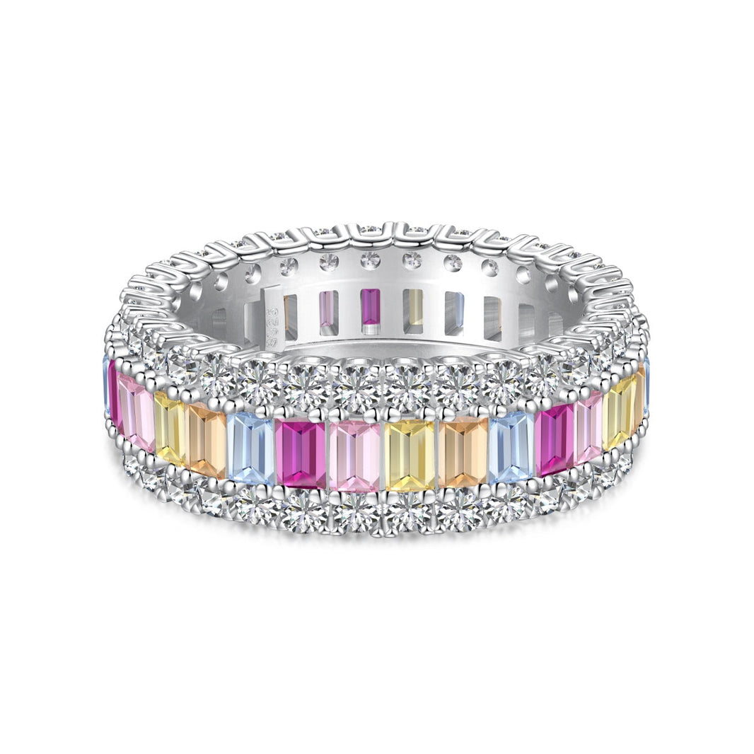 [Amore Jewels]Dainty Colorful Radiant Cut Daily Ring