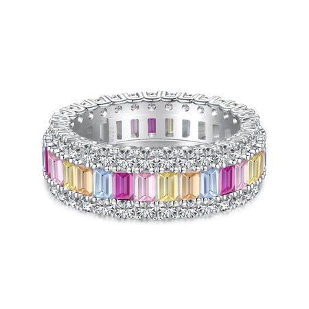 [Amore Jewels]Dainty Colorful Radiant Cut Daily Ring