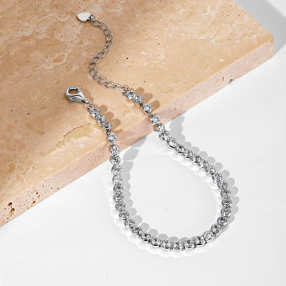 [Amore Jewels]Ornate  Sparkling Round Cut Daily Bracelet