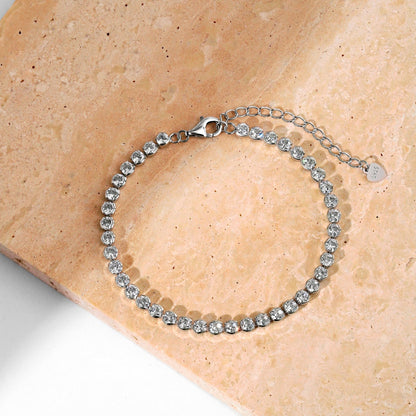 [Amore Jewels]Ornate  Sparkling Round Cut Daily Bracelet