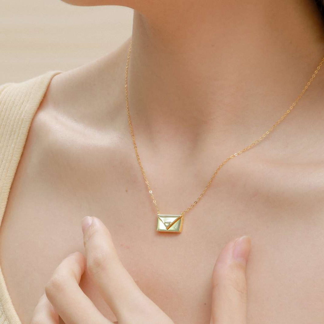[Amore Jewels]Envelope Heart Shape Mother's Day Necklace