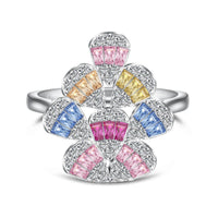 [Amore Jewels]Sparkling Colorful Water Drop Shape Daily Ring
