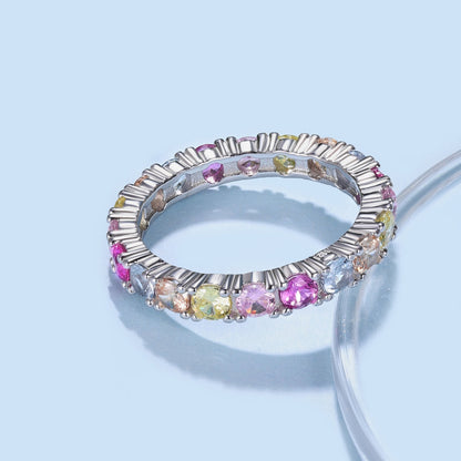 [Amore Jewels]Dazzling Lustrous Round Cut Tennis Ring