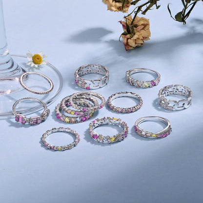 [Amore Jewels]Dazzling Lustrous Round Cut Tennis Ring