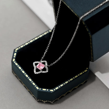 [Amore Jewels]Exquisite Flower Shape Princess Cut Necklace