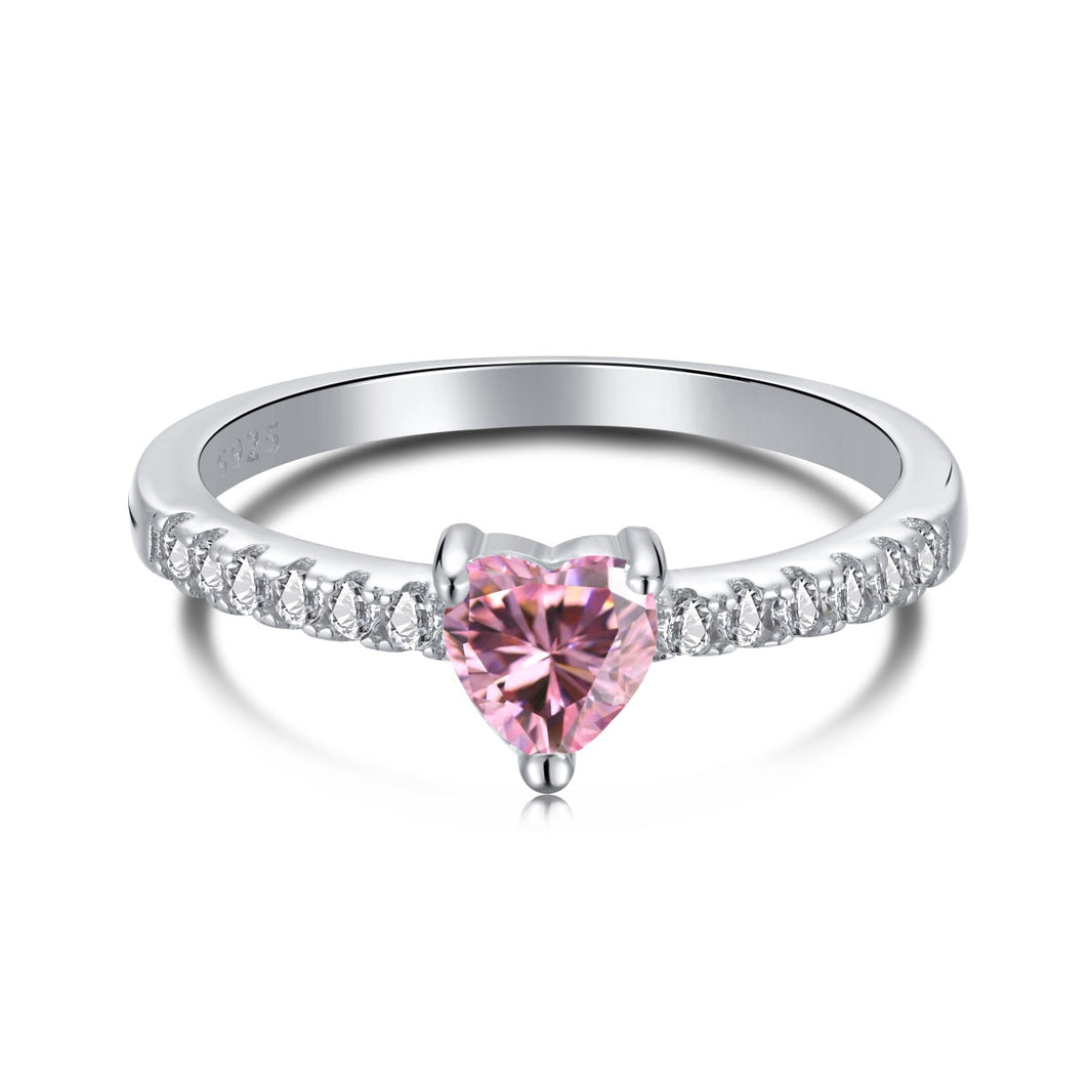 [Amore Jewels]0.5 Carat CaratEternity Charming Heart Shape Lover Ring