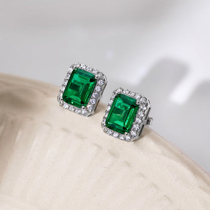 [Amore Jewels]Luxurious Dainty Emerald Cut Banquet Earrings
