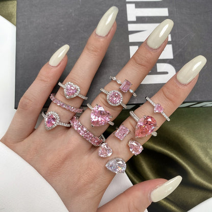 [Amore Jewels]0.5 Carat CaratEternity Charming Heart Shape Lover Ring