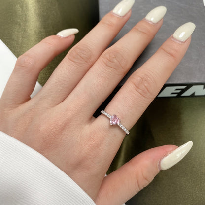 [Amore Jewels]0.5 Carat CaratEternity Charming Heart Shape Lover Ring