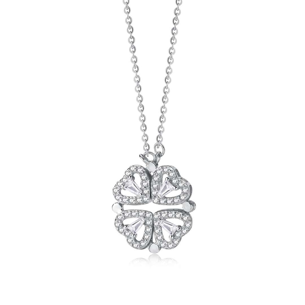 [Amore Jewels]Ornate Heart Cut Flower Shape Necklace