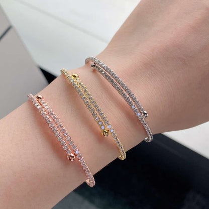 [Amore Jewels]Row of Diamonds Round Fashion Bracelet