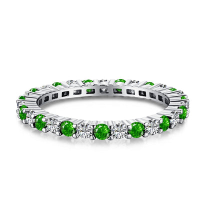 [Amore Jewels]Exquisite Colorful Round Cut Tennis Ring