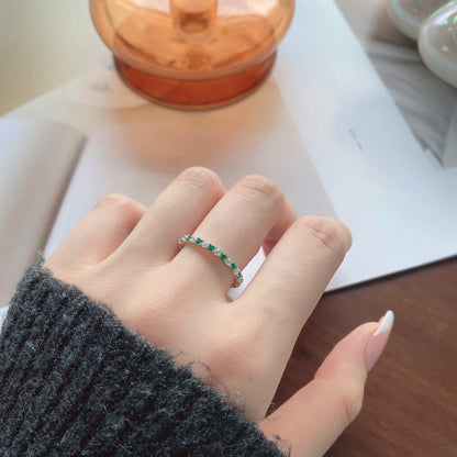 [Amore Jewels]Exquisite Colorful Round Cut Tennis Ring