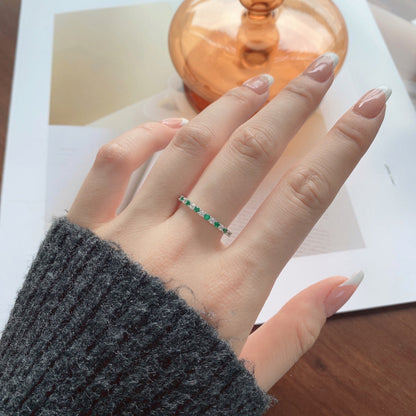 [Amore Jewels]Exquisite Colorful Round Cut Tennis Ring