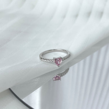 [Amore Jewels]0.5 Carat CaratEternity Charming Heart Shape Lover Ring