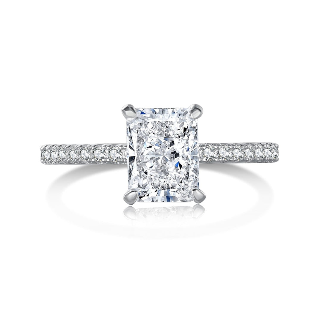 [Amore Jewels]2.0 Carat Dazzling Sparkling Radiant Cut Party Ring