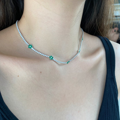 [Amore Jewels]Luxurious Colorful Flower Tennis Necklace