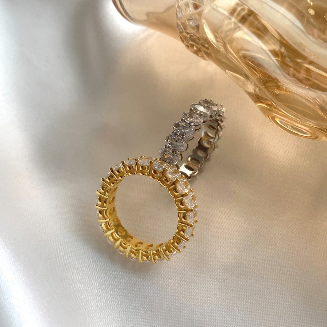 [Amore Jewels]Ornate Oval Cut Tennis Ring