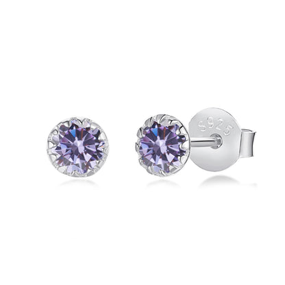 [Amore Jewels]Sparkling Colorful Round Shape Earrings