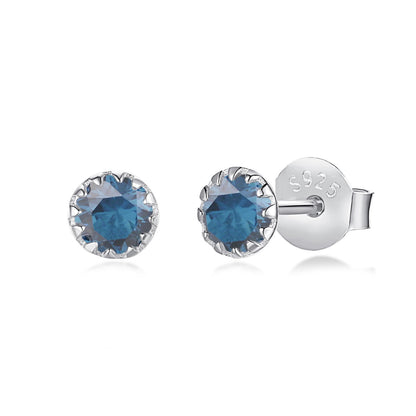 [Amore Jewels]Sparkling Colorful Round Shape Earrings
