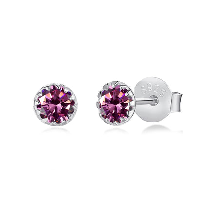 [Amore Jewels]Sparkling Colorful Round Shape Earrings